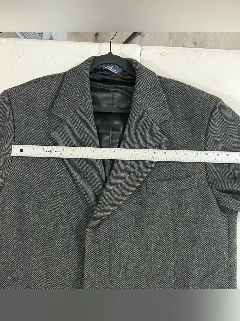 Polo Ralph Lauren Herringbone Wool Overcoat Mens XL?? Grey Canada Chesterfield